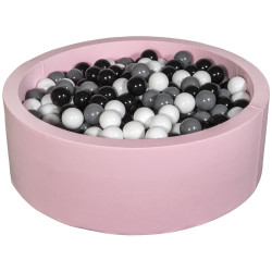 Piscina rotonda rosa per bambini con 450 palline colorate Piscina rotonda rosa per bambini con 450 palline colorate